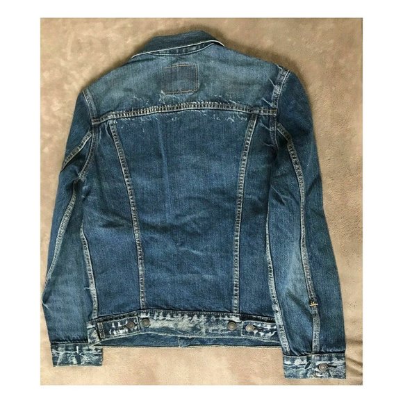 Levi's Trucker Jean Jacket Faded Distressed Size Small NWT - Picture 3 of 7
